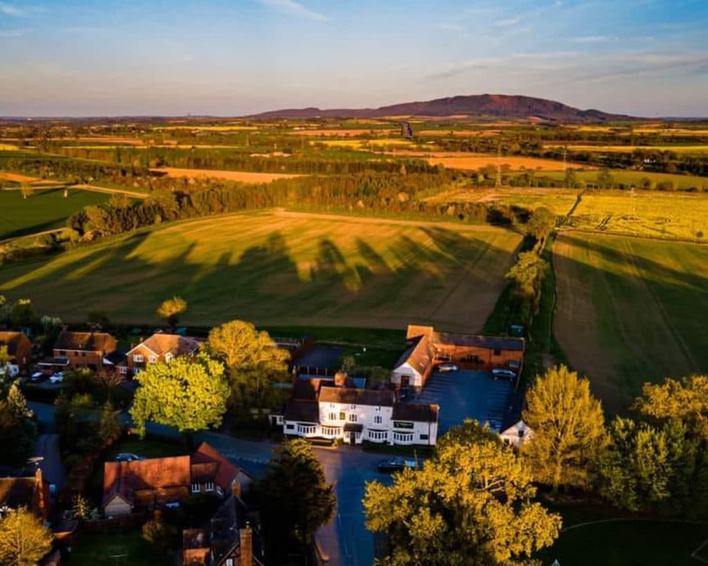 Haughmond Village Stores and bakery from above