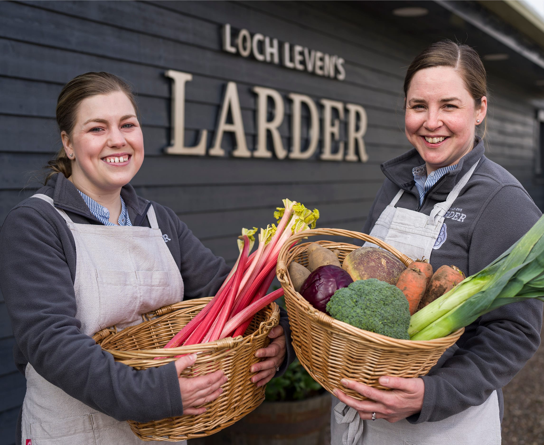 Loch Leven staff with fresh veg