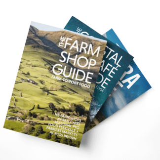 Cover images of The Farm Shop Guide, The Coastal Cafe Guide and The Extra Mile.