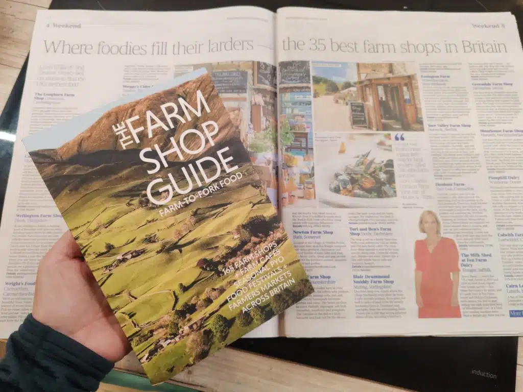 The Farm Shop Guide shown over The Telegraph coverage