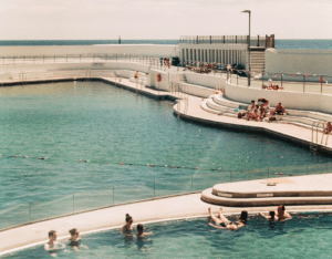 Seaside lido in the UK coastal swimming