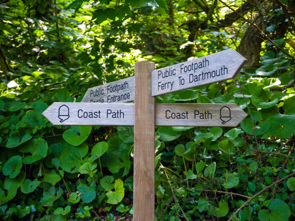 Dartmouth South West Coast Path sign