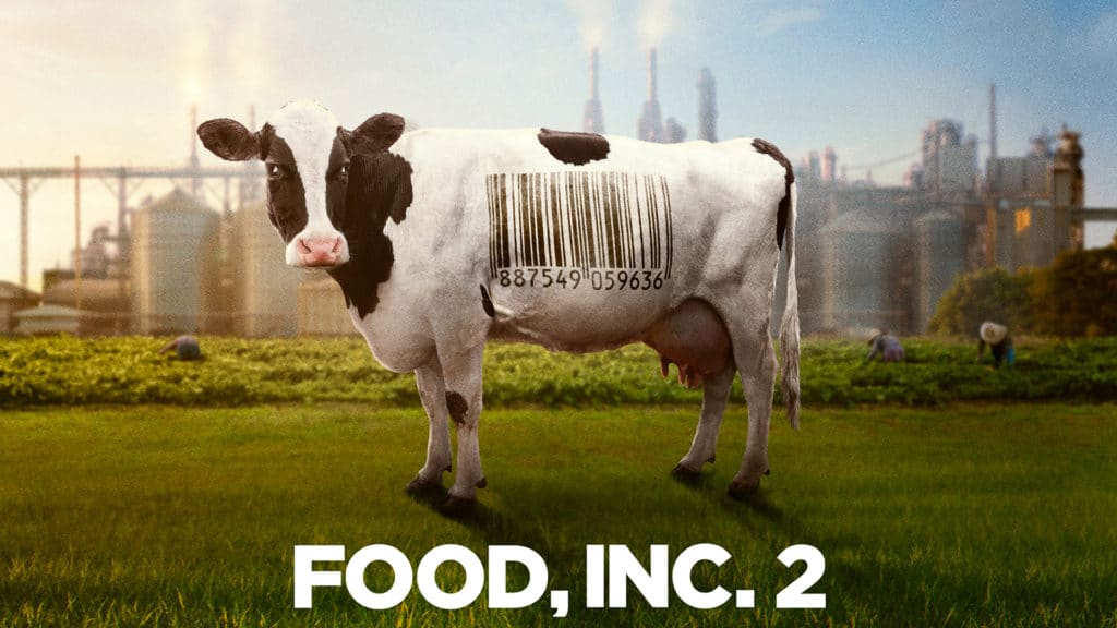 Food Inc. 2: back for seconds. The documentary image featuring a cow with a barcode.