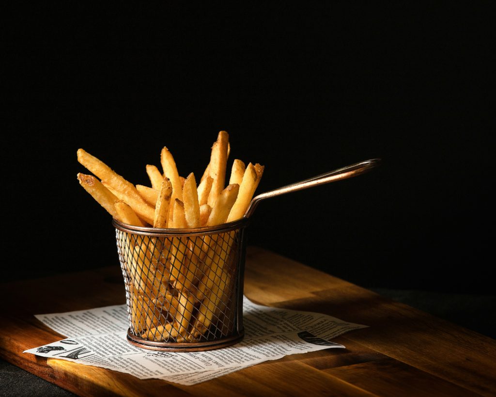 Fries on a table